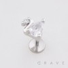 TEARDROP (PEAR-CUT) CZ SWAN 316L SURGICAL STEEL LABRET SET